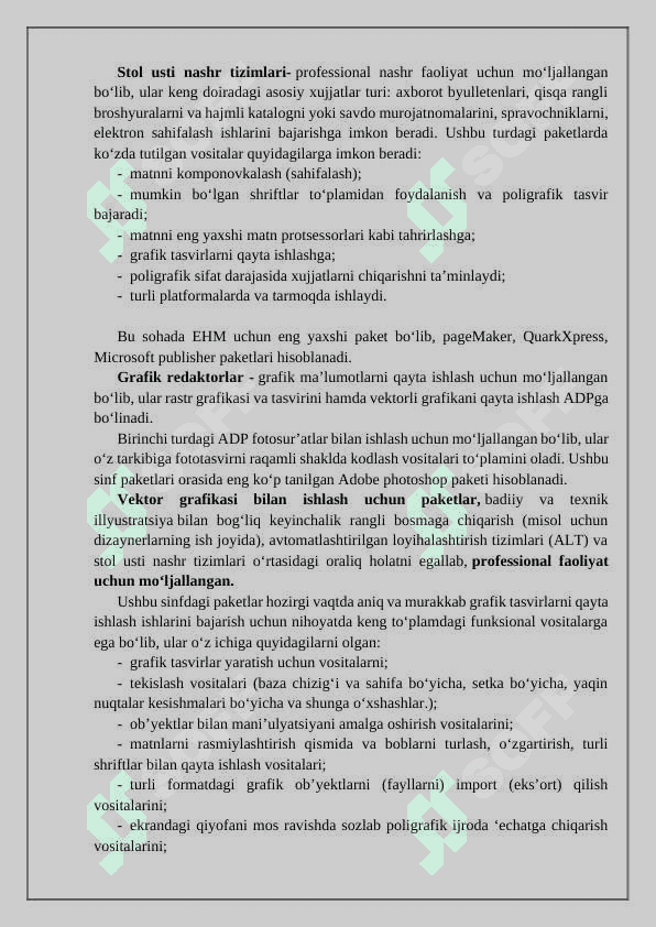 Avtomatlashtirishda qo`llaniladigan paketlar haqida asosiy tushunchalar 5
