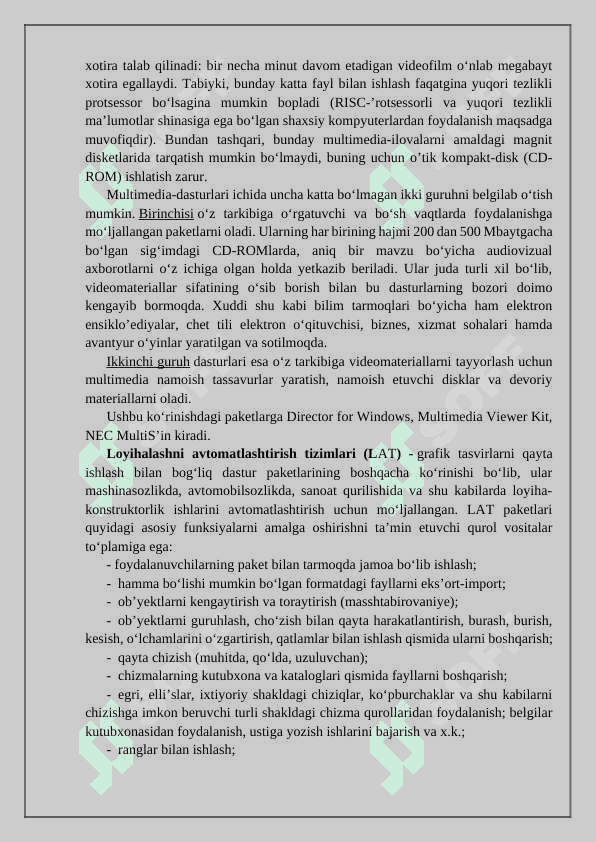 Avtomatlashtirishda qo`llaniladigan paketlar haqida asosiy tushunchalar 7