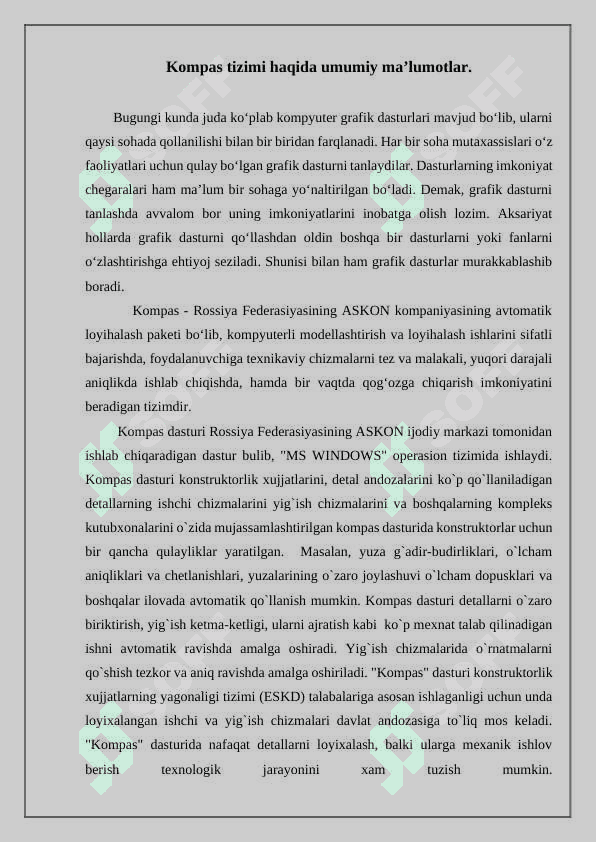 Kompas 3D tizimida proyeksiyalar bilan ishlash 2