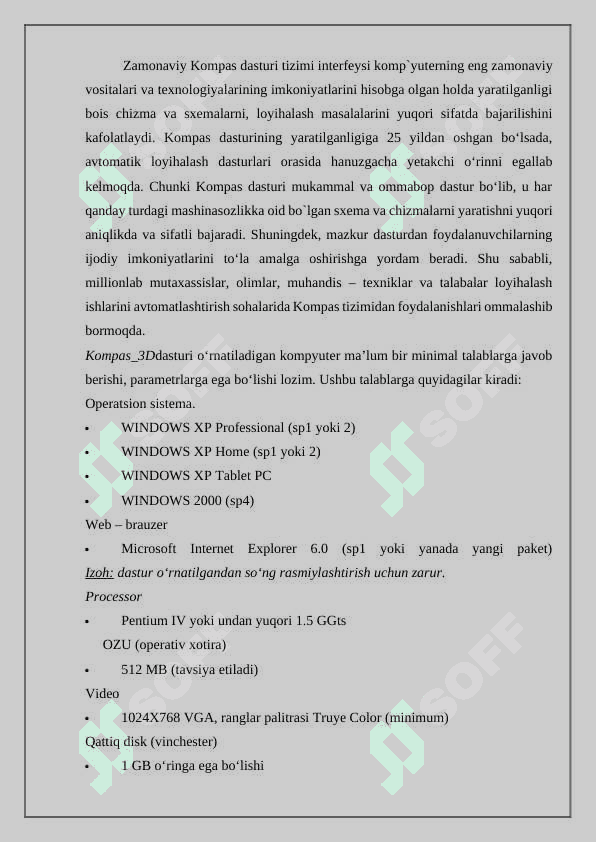 Kompas 3D tizimida proyeksiyalar bilan ishlash 3