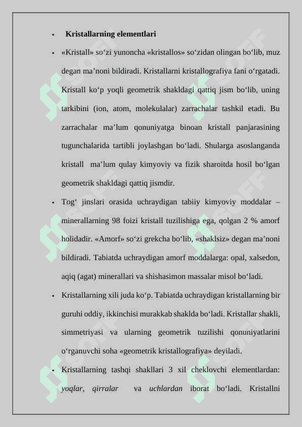 Kristallografiya fizikasi asoslari 2