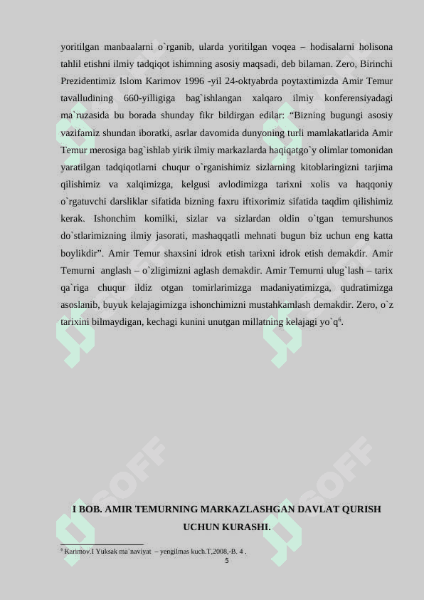 Amir Temur markazlashgan davlatini tashkil topishi 5