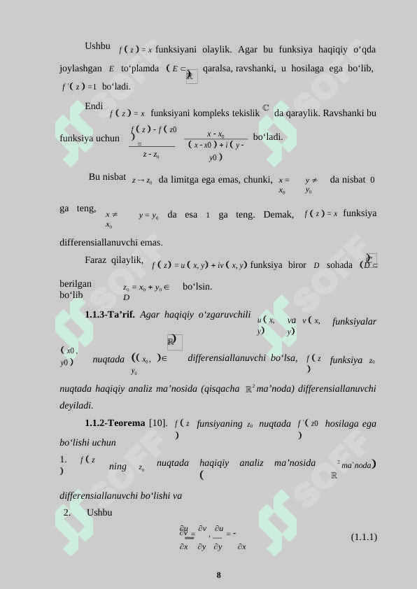 Analitik funksyaning bir qavariqli sohasi 8