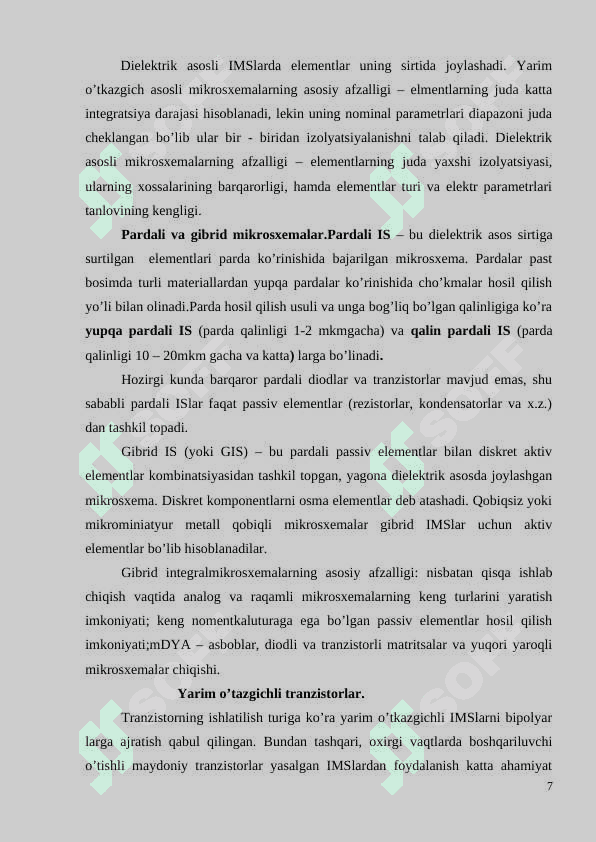 Analog  va  raqamli  mikrosxemalar to'g'rilangani 7