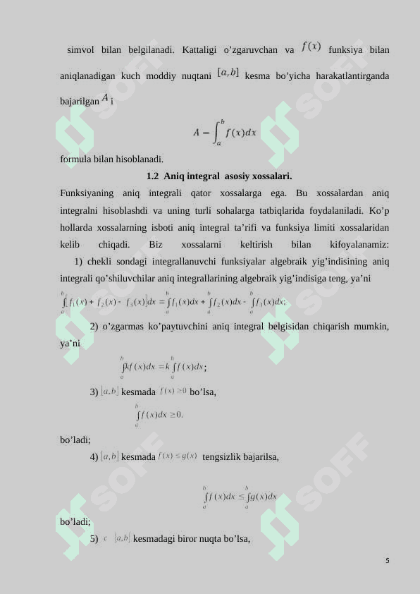 Aniq integralning fizik va mexanik tadbiqlari 5