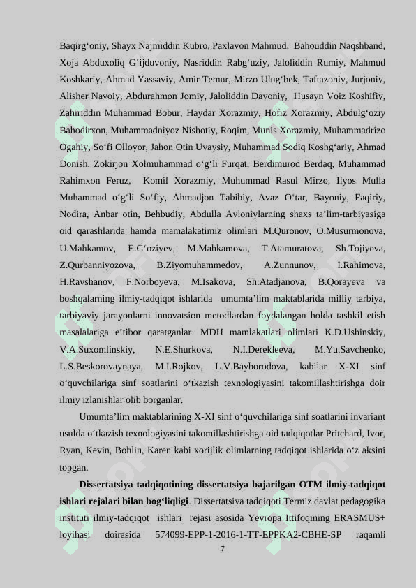 UMUMTA’LIM MAKTABLARINING 10-11 SINF O‘QUVCHILARIGA SINF SOATLARINI INVARIANT USULDA O‘TKAZISH TEXNOLOGIYASI 7