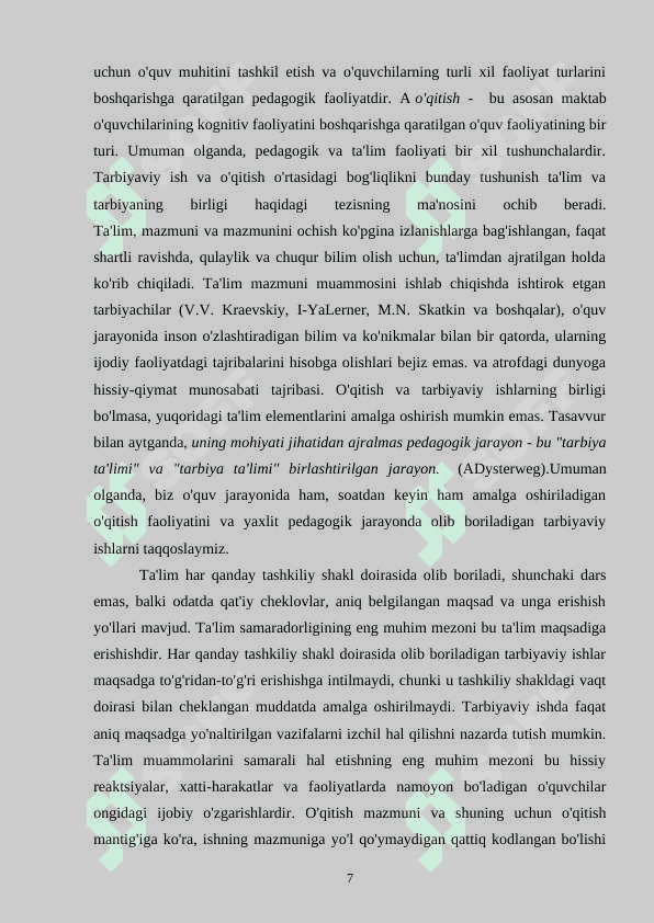 Maktabgacha ta’lim oʻqitish texnologiyalar va loyihashitirishning pedogogik asoslari 7