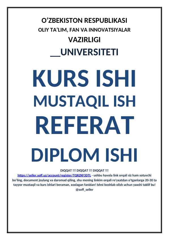 O’zbekiston hududidagi dorivor o’simliklar. Rubia tinctorum L bo’yoqdor royanni ko’paytirish