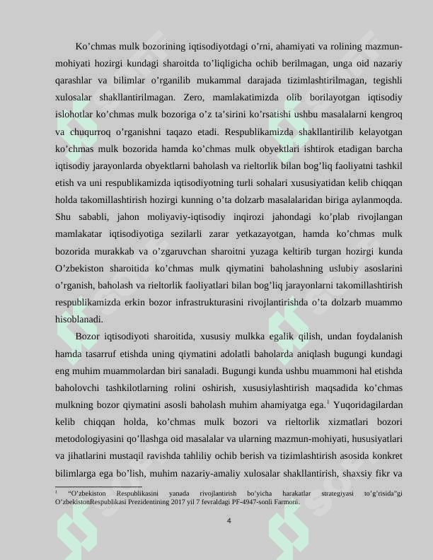 KO‘CHMAS MULK VA RIELTORLIK XIZMATLARI BOZORLARINI RIVOJLANTIRISH 4