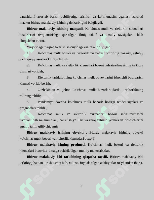 KO‘CHMAS MULK VA RIELTORLIK XIZMATLARI BOZORLARINI RIVOJLANTIRISH 5