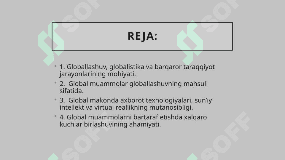 Global jarayonlar va barqaror taraqqiyot 2
