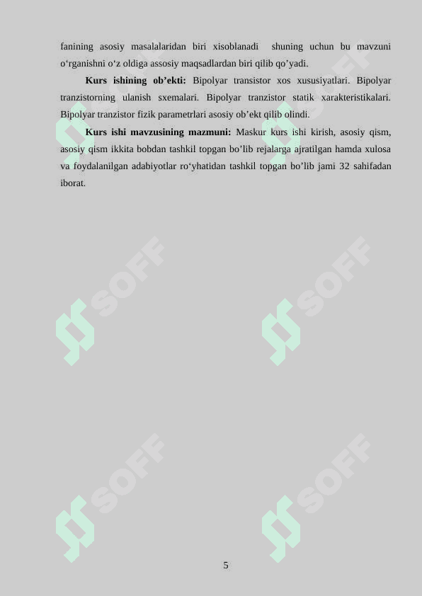 Bipolyar va maydon tranzistorlari parametrlari 5