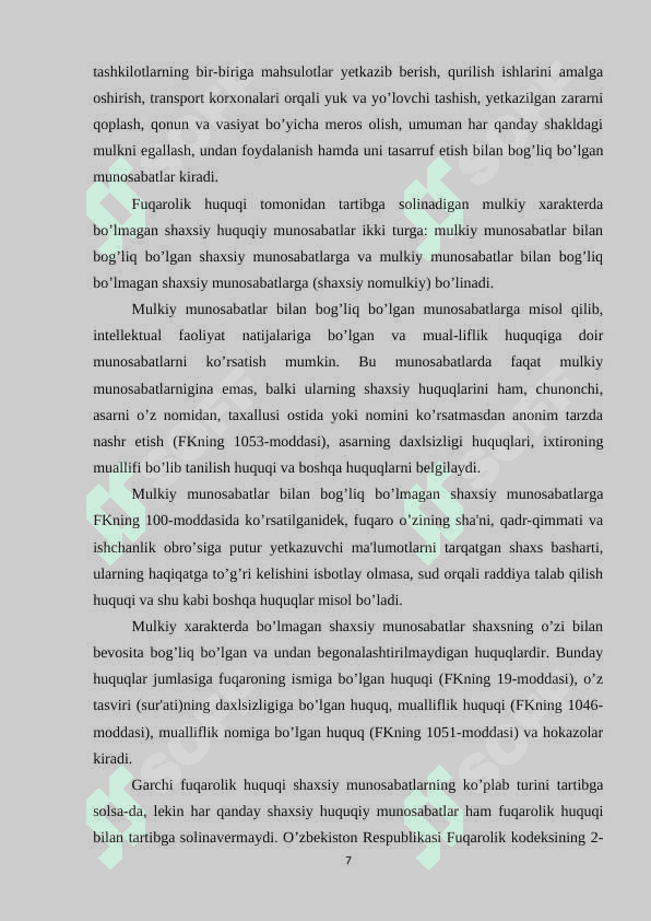Fuqаrоlik huquqining аsоsiy tаmоyillаri 7