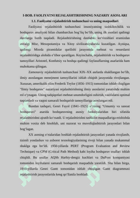 FAOLIYATNI REJALASHTIRISH VA VAQT JADVALINI BELGILASH 5