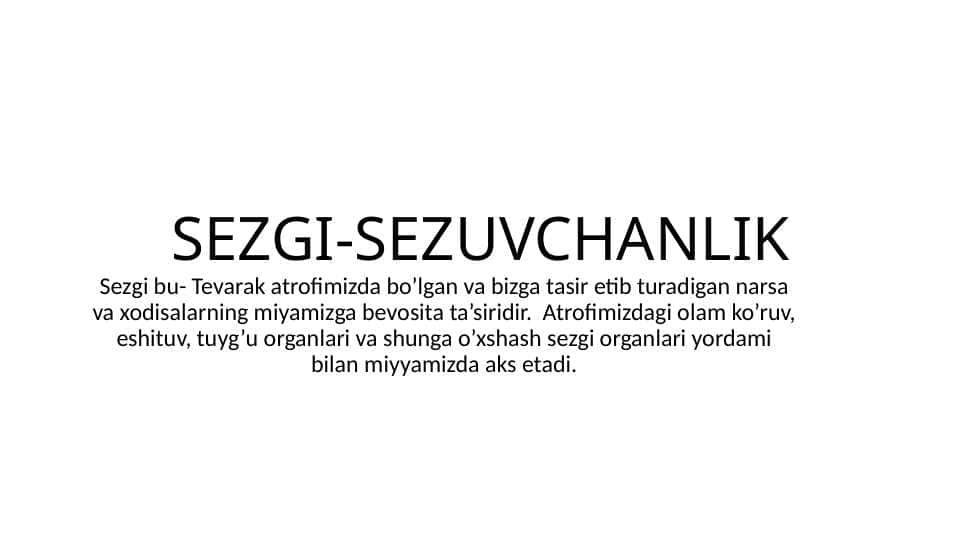 SEZGI-SEZUVCHANLIK 1