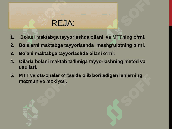 BOLANI MAKTAB TA’LIMIGA TAYYORLASHGA TA’SIR ETUVCHI OMILLAR 2