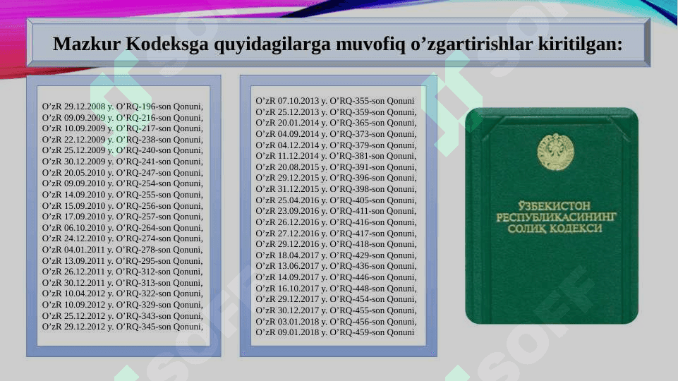 Soliq kodeksi Pensiya ta'minoti sifatida 5