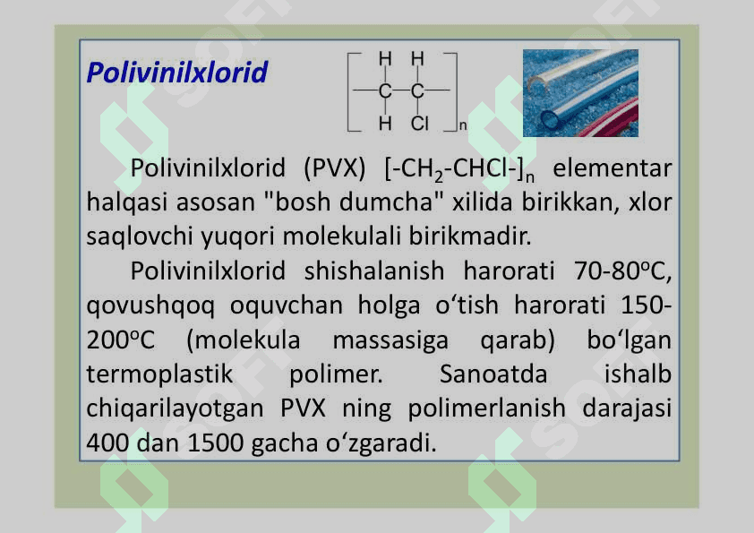 Polivinilxlorid ishlab chiqarish texnologiyasi 2