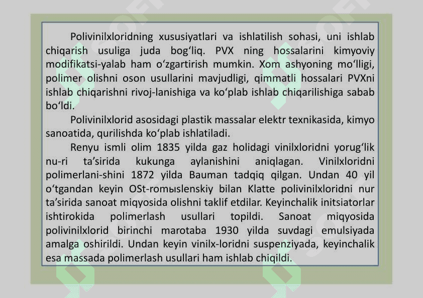Polivinilxlorid ishlab chiqarish texnologiyasi 3