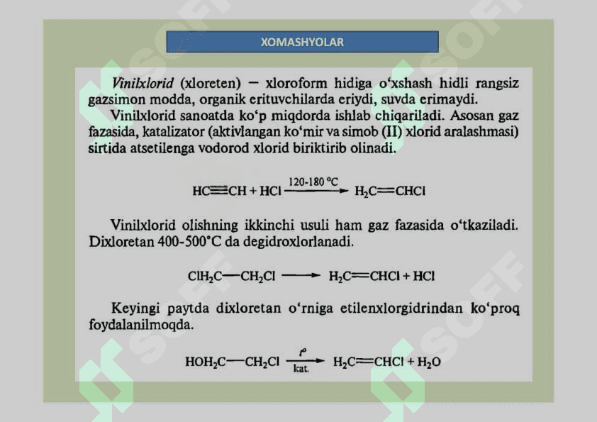 Polivinilxlorid ishlab chiqarish texnologiyasi 4