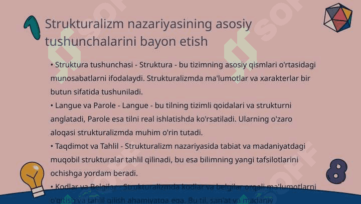 Ferdinand de Sossyurning lingvistik nazariyasi. Tilshunoslikda   strukturalizm 3