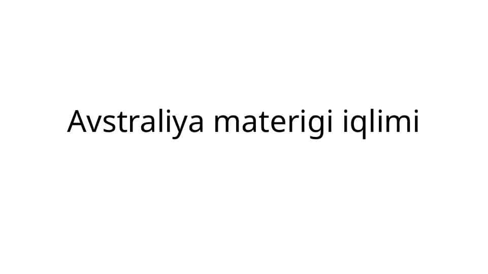 Avstraliya materigi iqlimi 1