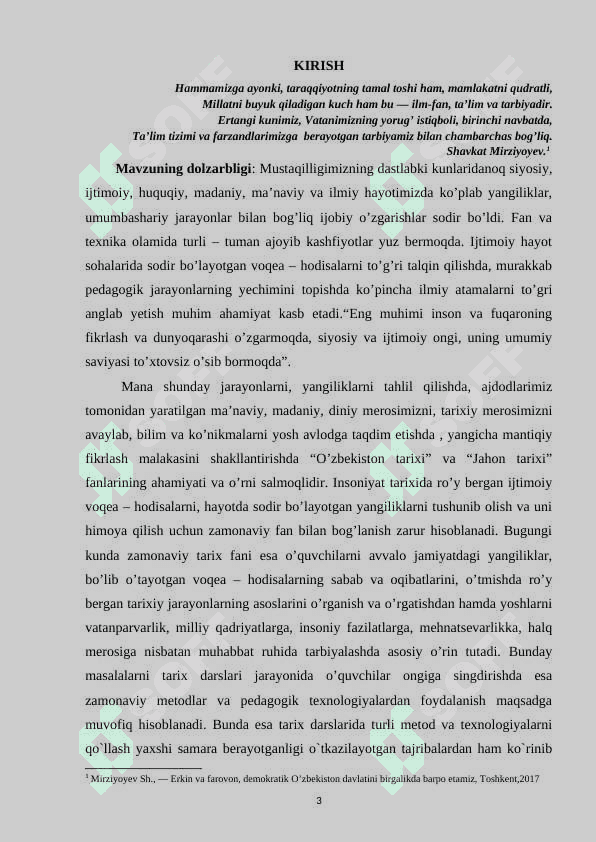 Mustaqillik yillarida ta’limga e’tibor mavzusini o’qitishda pedagogik texnologiyalarning qo’llanishi 3