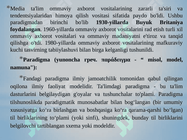Mediasavodxonlik va axborot madaniyati predmeti va uning jamiyat taraqqiyotidagi roli 4