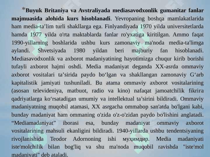 Mediasavodxonlik va axborot madaniyati predmeti va uning jamiyat taraqqiyotidagi roli 5