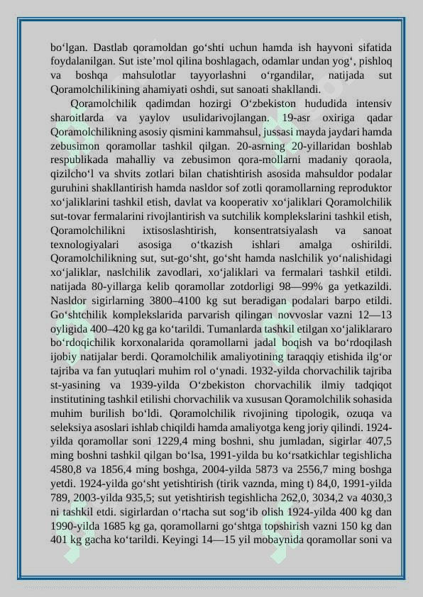 Qoramollarning biologik xususiyatlari 4