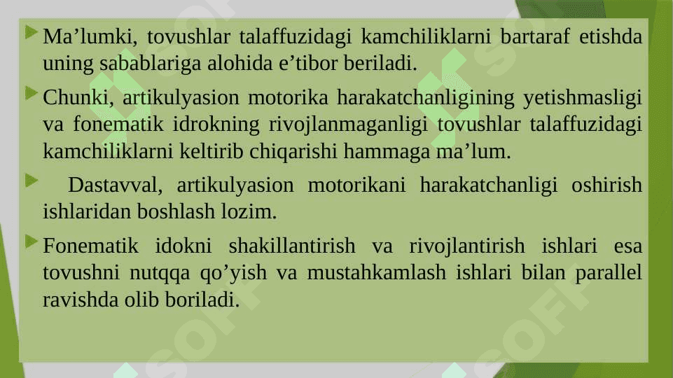 Tovushlarni  nutqga  qo‘yish,  mustaxkamlash,  farqlashga  qaratilgan  o‘yinlar. 3