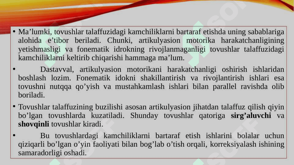 Tovushlarni to’g’ri talaffuz etishga qaratilgan o’yinlar 3