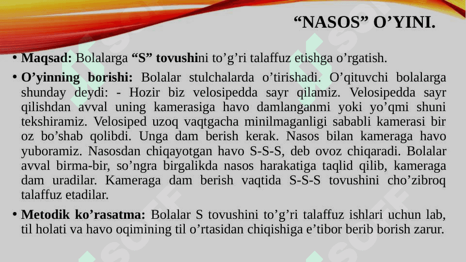 Tovushlarni to’g’ri talaffuz etishga qaratilgan o’yinlar 4