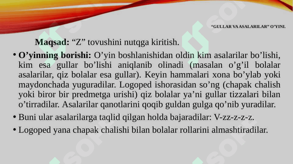 Tovushlarni to’g’ri talaffuz etishga qaratilgan o’yinlar 8