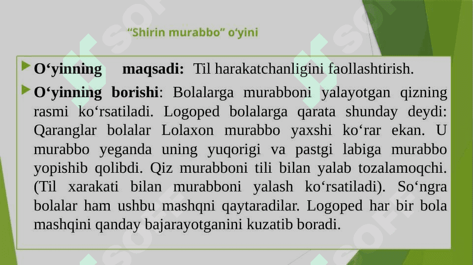 Artikulyatsion  motorikani  rivojlantirishga  qaratilgan  oyinlar. 4