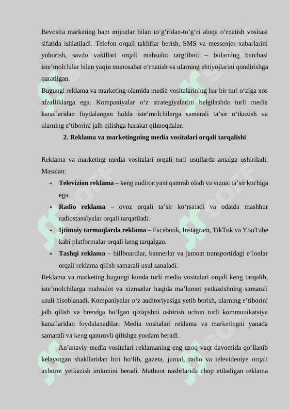 Media vositalarida reklama va marketing 4