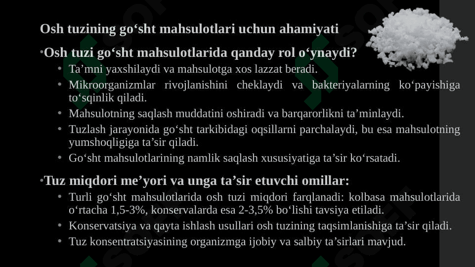 Go'sht maxsulotlarida osh tuzi miqdorini aniqlash 3