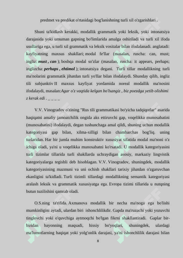 Modal so'zlarning stilistik xususiyatlari 8