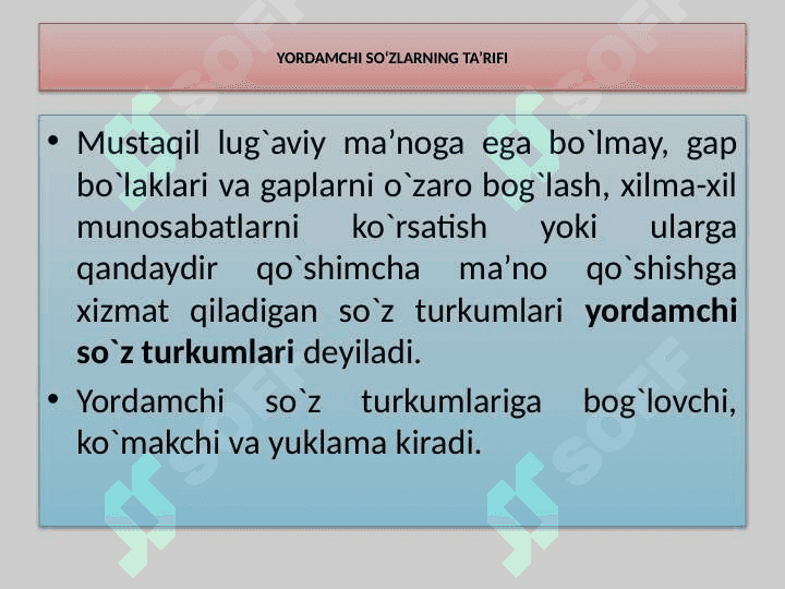 YORDAMCHI SO‘ZLAR 2