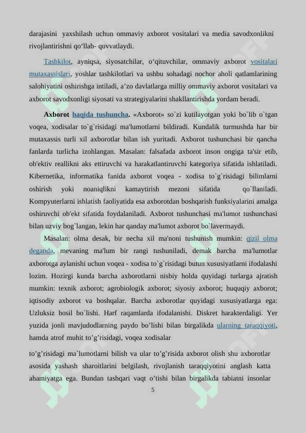 UMUMTA’LIM MUASSASALARDA MEDIA  TA’LIMNI RIVOJLANTIRISH 5