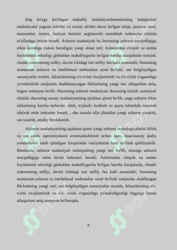UMUMTA’LIM MUASSASALARDA MEDIA  TA’LIMNI RIVOJLANTIRISH 8