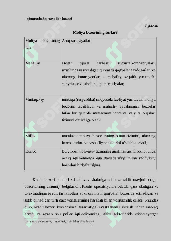 BOZOR IQTISODIYOTI OB'EKTLARI VA SUB'EKTLARI, IQTISODIY MUNOSABATLAR 8