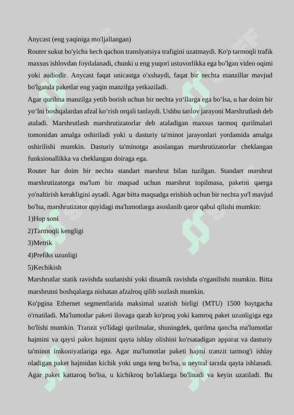 Tarmoq komponentlari ,tarmoq arxitekturasi.Monitoring tarmoģi 4