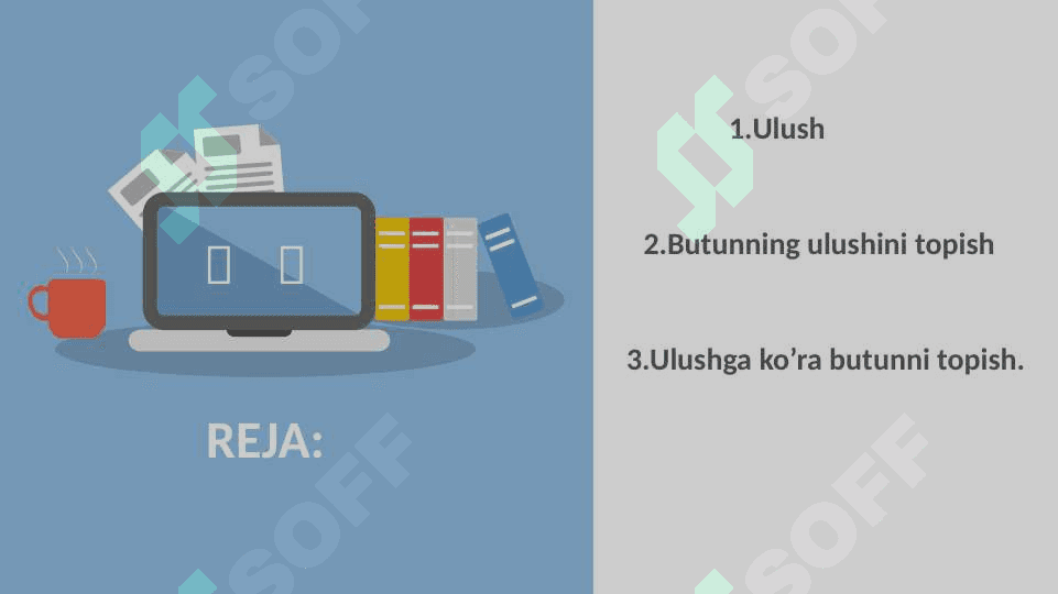 Ulush.Butunning ulishini topish.Ulushga ko'ra butunni topish 2