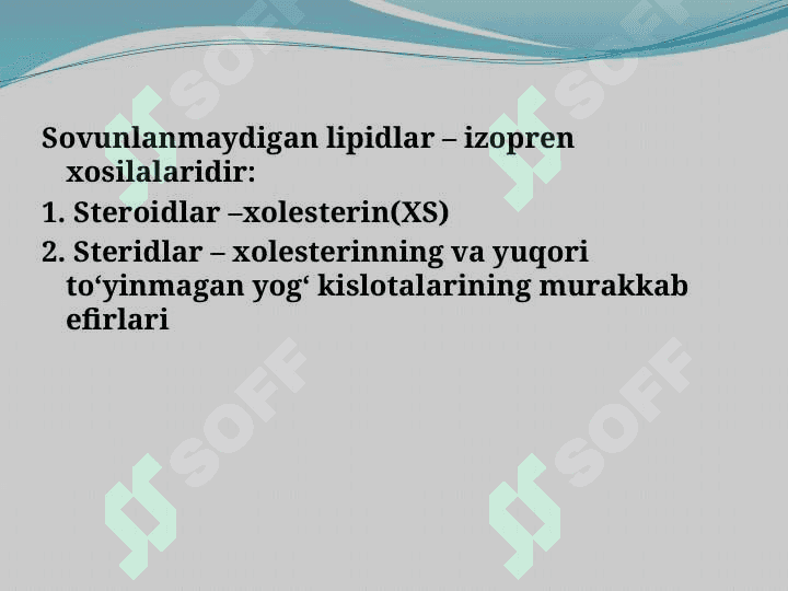Lipidlarning tuzilishi, funksiyasi va metabolizmi 4