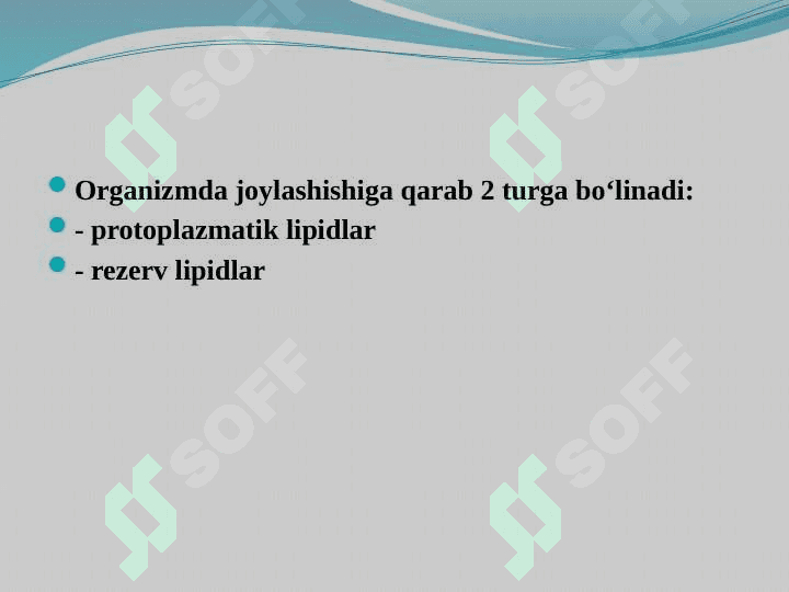 Lipidlarning tuzilishi, funksiyasi va metabolizmi 5