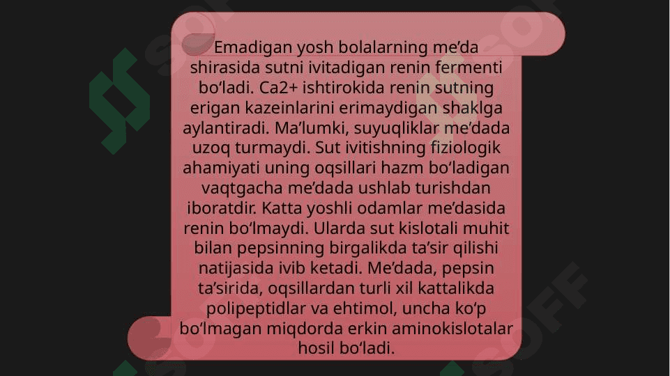 Oqsillarning hazmlanishi, aminokislotalarning so`rilishi va to`qimalararo taqsimlanishi 6