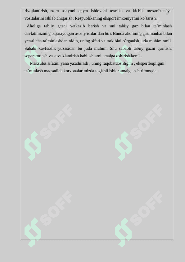 Diplom ish: Tabiiy gazlarni quritish (suvsizlartirish) jarayonini avtomatlashtirilgan boshqaruv tizimi 6