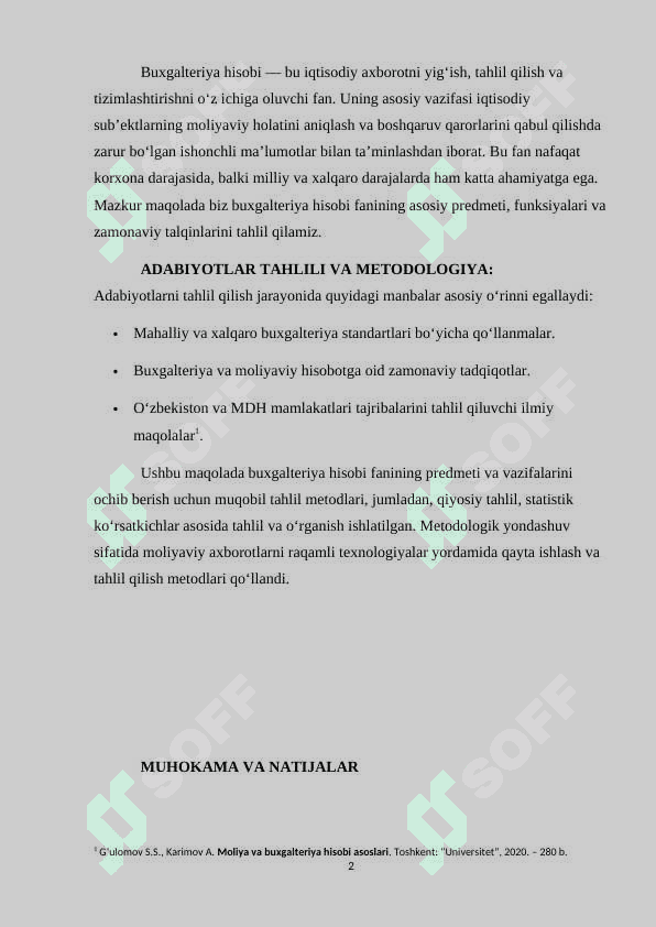 BUXGALTERIYA HISOBI FANI PREDMETLARI VA VAZIFALARI 2