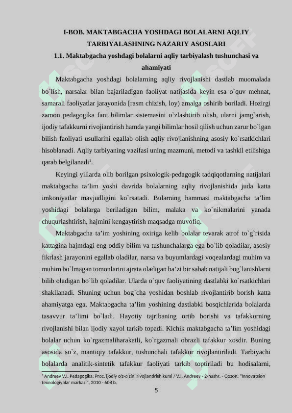 MAKTABGACHA YOSHDAGI BOLALARNI AQLIY TARBIYALASHDA,  PEDAGOGIK TEXNOLOGIYALARDAN FOYDALANISH 5